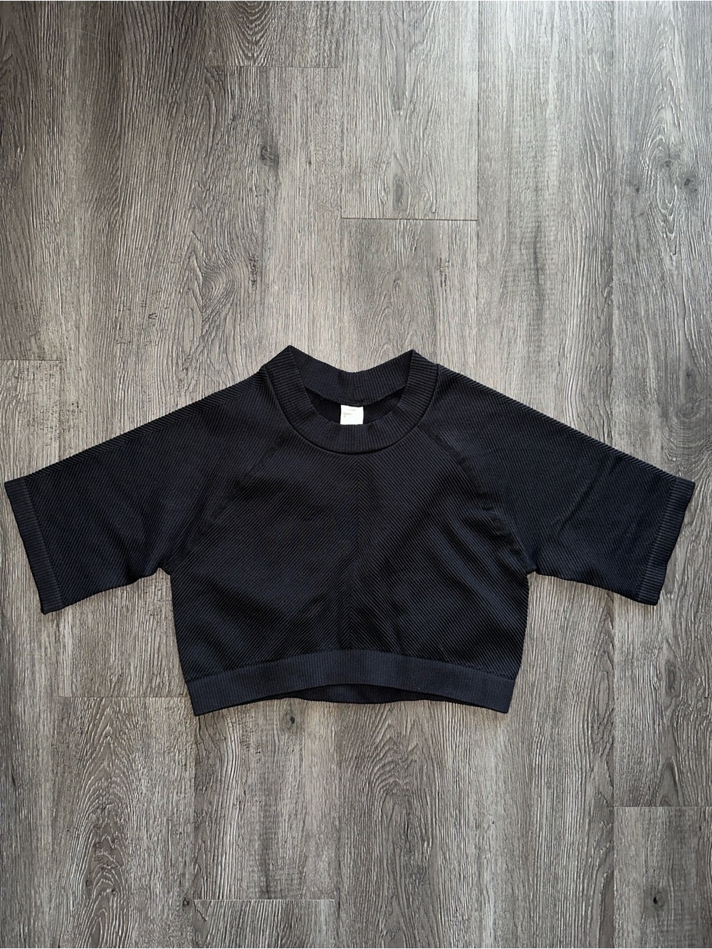 Black Cropped Short-Sleeve